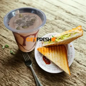 Grilled Avocado Sandwich with Banana Shake