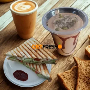 Banana Shake with Grilled Veg Sandwich
